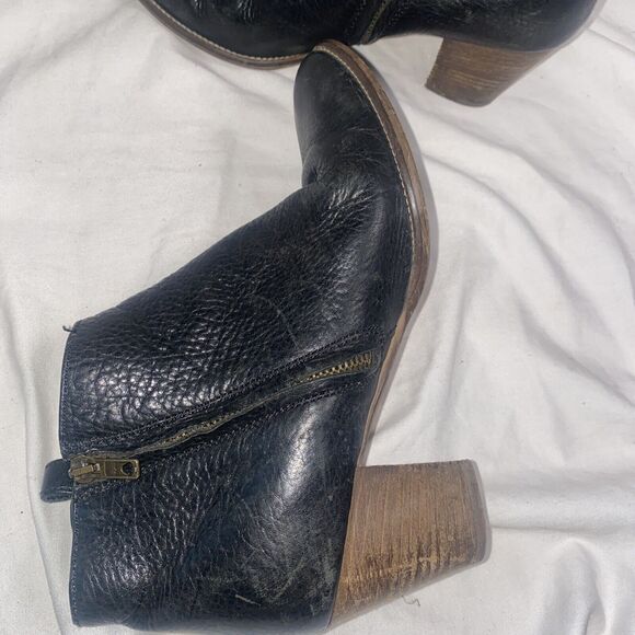 Madewell Billie Ankle Booties Heel 7 Black Leather Casual Zip Romania - Picture 6 of 11